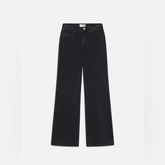FRAME Denim Easy Wide Flare in Inkwell Black - Picture 9 of 16
